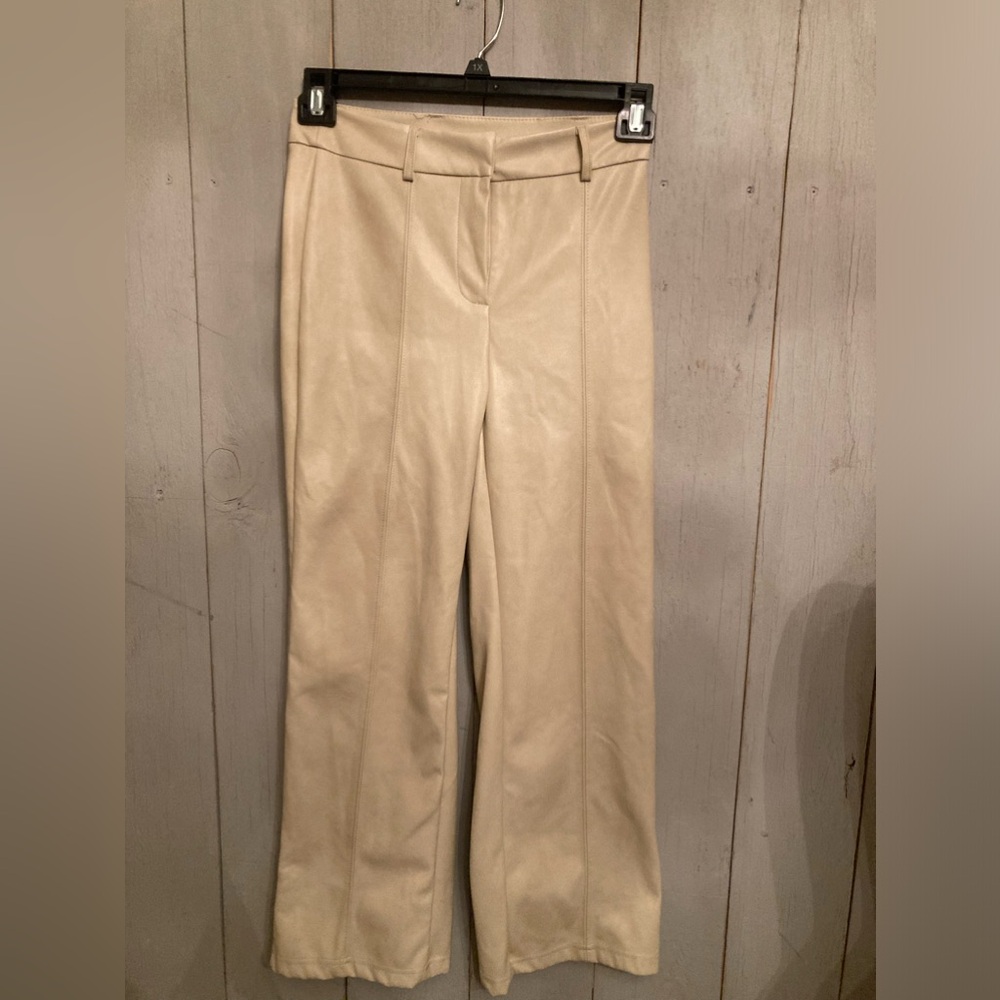 7 For All Mankind Cream Wide-Leg Trousers